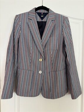 Tommy Hilfiger Striped Blazer in Navy, White & Red